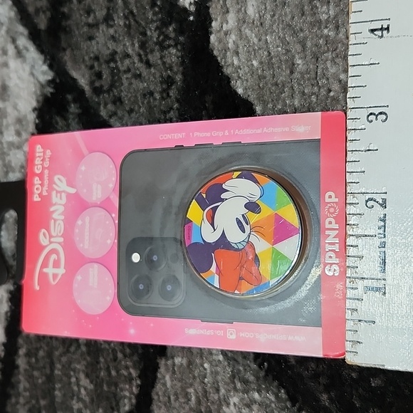 DISNEY SPINPOP PHONE GRIP MINNIE MOUSE TRIANGLES KICKSTAND - Picture 10 of 10